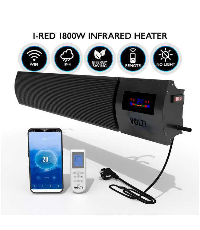 Infrarood Terrasverwarmer I-Red 1800W met beschermhoes Infrarood heater 1200W Voordeelset