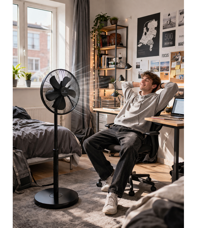 Premium Black Ventilator Telescopisch en Kantelbaar