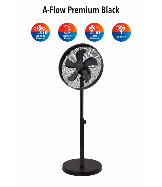 Premium Black Ventilator Telescopisch en Kantelbaar