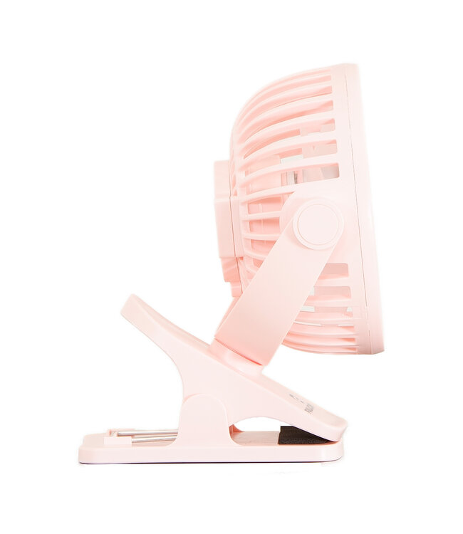 Clip-On Pink oplaadbare mini ventilator roze met klem