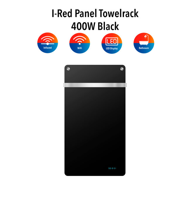 Warmtepaneel met handdoekrek 400W