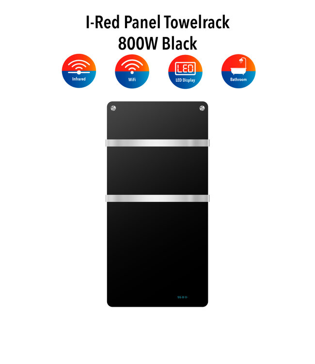 Warmtepaneel met handdoekrek 800W