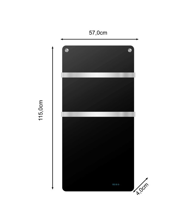 Warmtepaneel met handdoekrek 800W