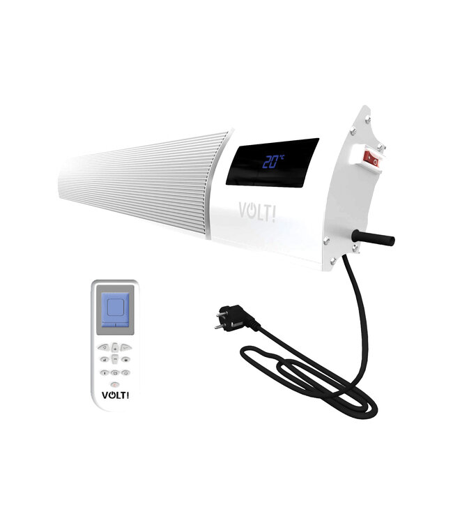 Infrarood Terrasverwarmer I-Red 1200W Wit met beschermhoes  Voordeelset