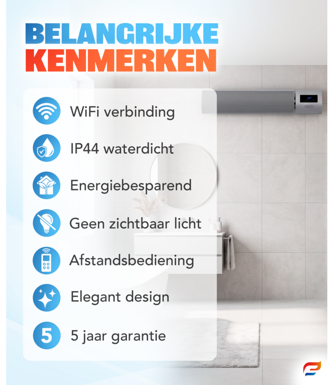 Infrarood Terrasverwarmer I-Red 1200W Wit met beschermhoes  Voordeelset