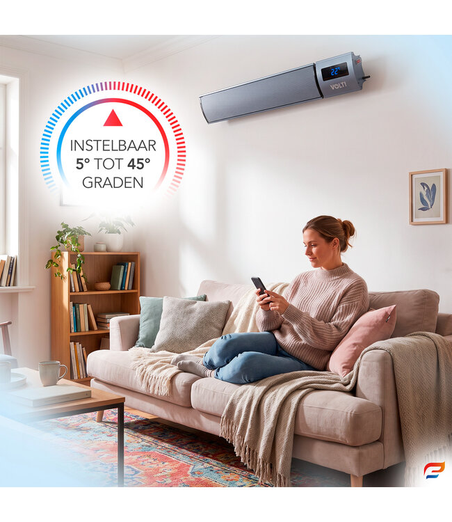 Infrarood Terrasverwarmer I-Red 1800W Grijs met beschermhoes Voordeelset