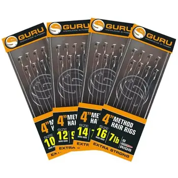 Guru Guru 4'' Method Hair Rigs Extra Strong Speed Stop