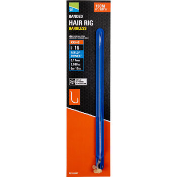 Preston Innovations KKH-B Banded Hair Rig Barbless - 15cm