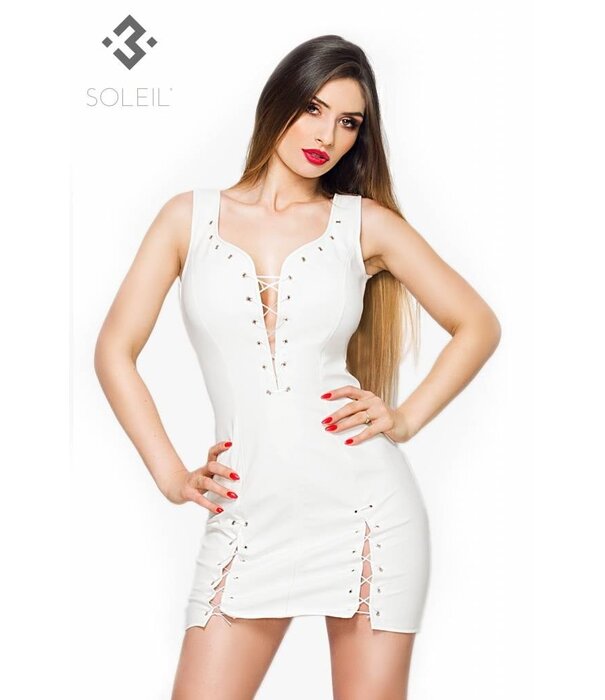 * SOLEIL  by XXX COLLECTION PU- Leren jurk met vetersluitingen