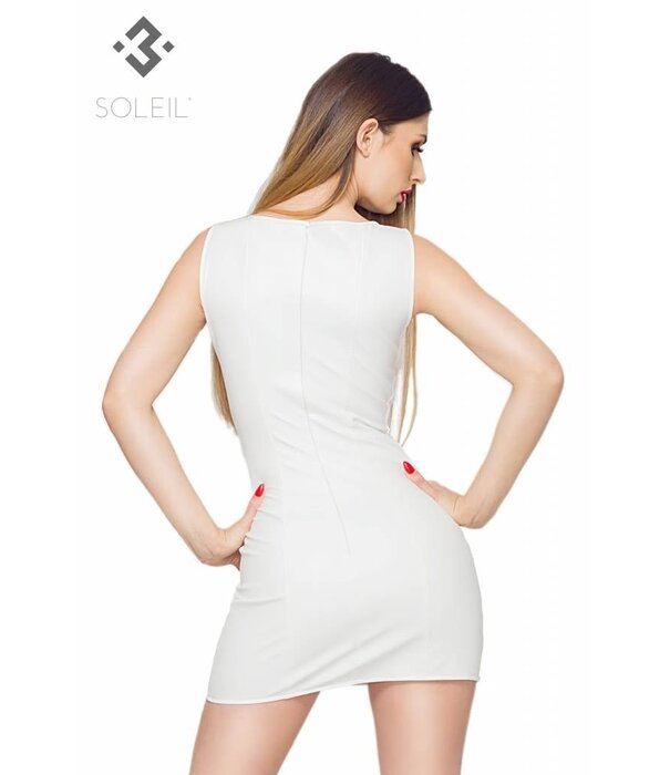 * SOLEIL  by XXX COLLECTION Pu-Leren Jurk is getailleerd en valt prachtig om je lichaam.