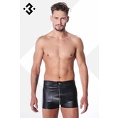Eco-Leren Short met rits aan voorzijde
