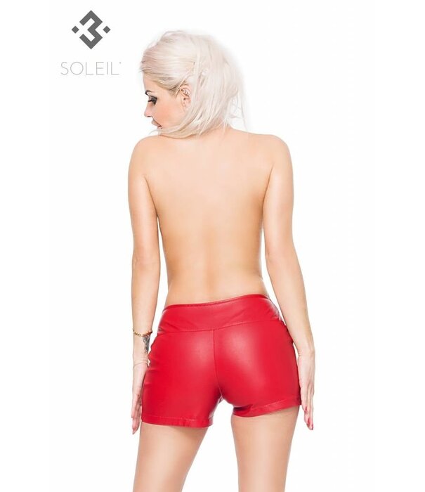* SOLEIL  by XXX COLLECTION Rode pu-leren Hotpants