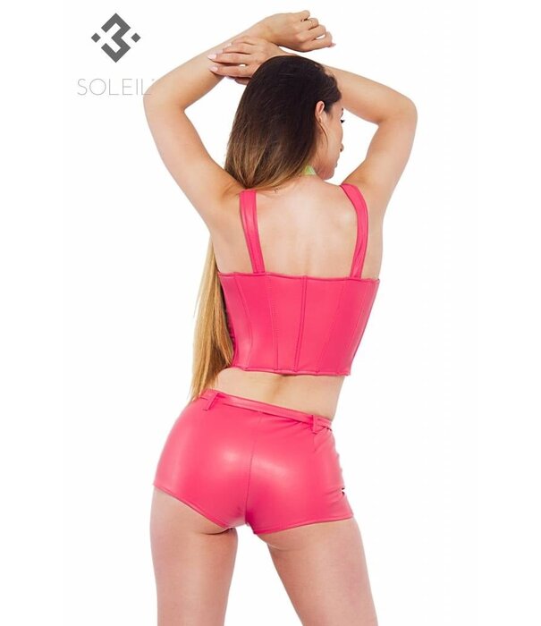 * SOLEIL  by XXX COLLECTION Eco Leren  Hotpants  met riempje
