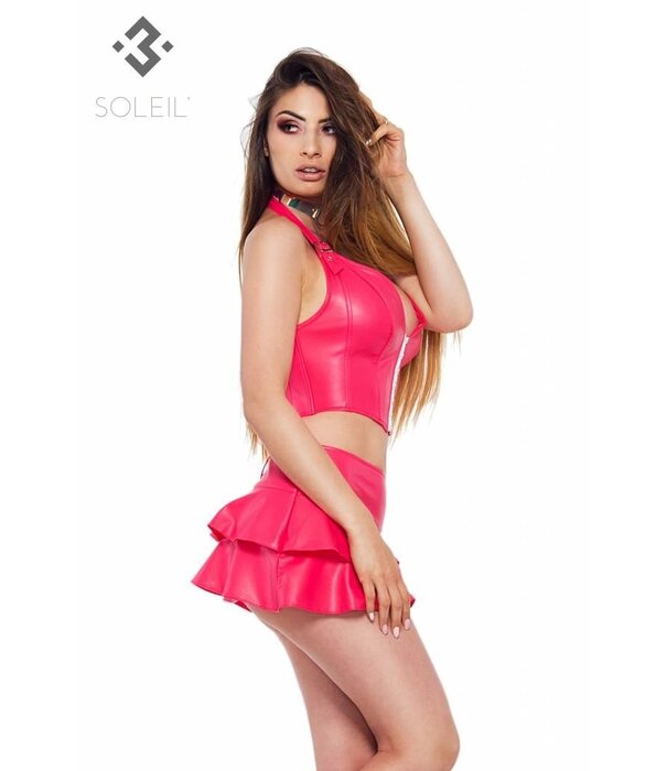 * SOLEIL  by XXX COLLECTION Eco-Leren top met haak oog sluiting aan de voorzijde