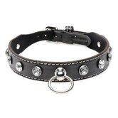 Diamanten Choker Met O-Ring - Zwart