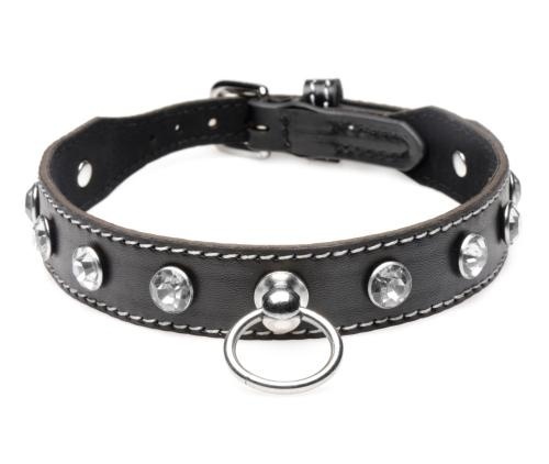 Diamanten Choker Met O-Ring - Zwart afbeelding