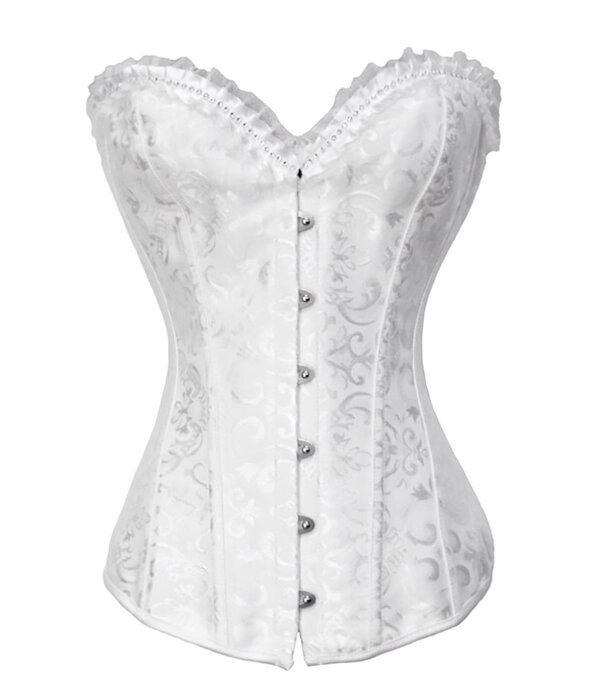 Wit satijnen korset in barok