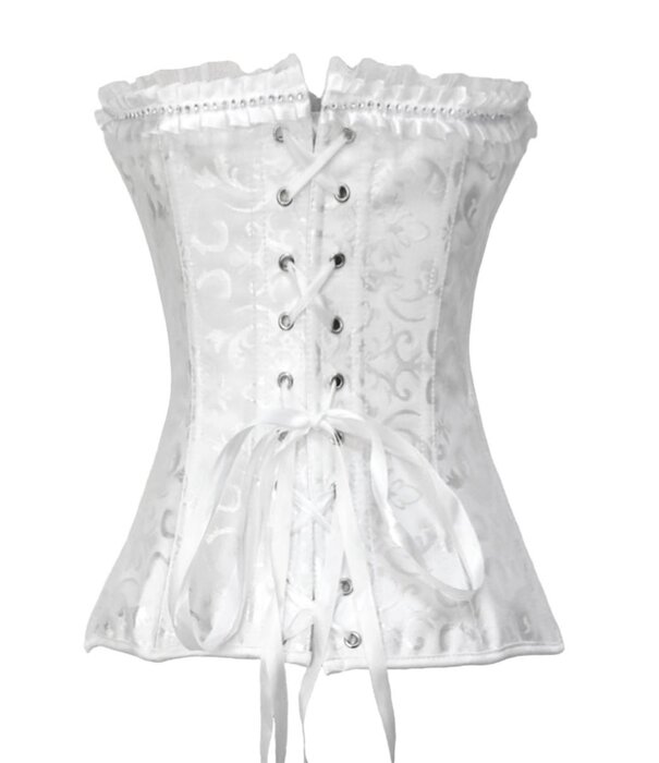 Wit satijnen korset in barok