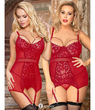 Rode babydoll met beugelcups