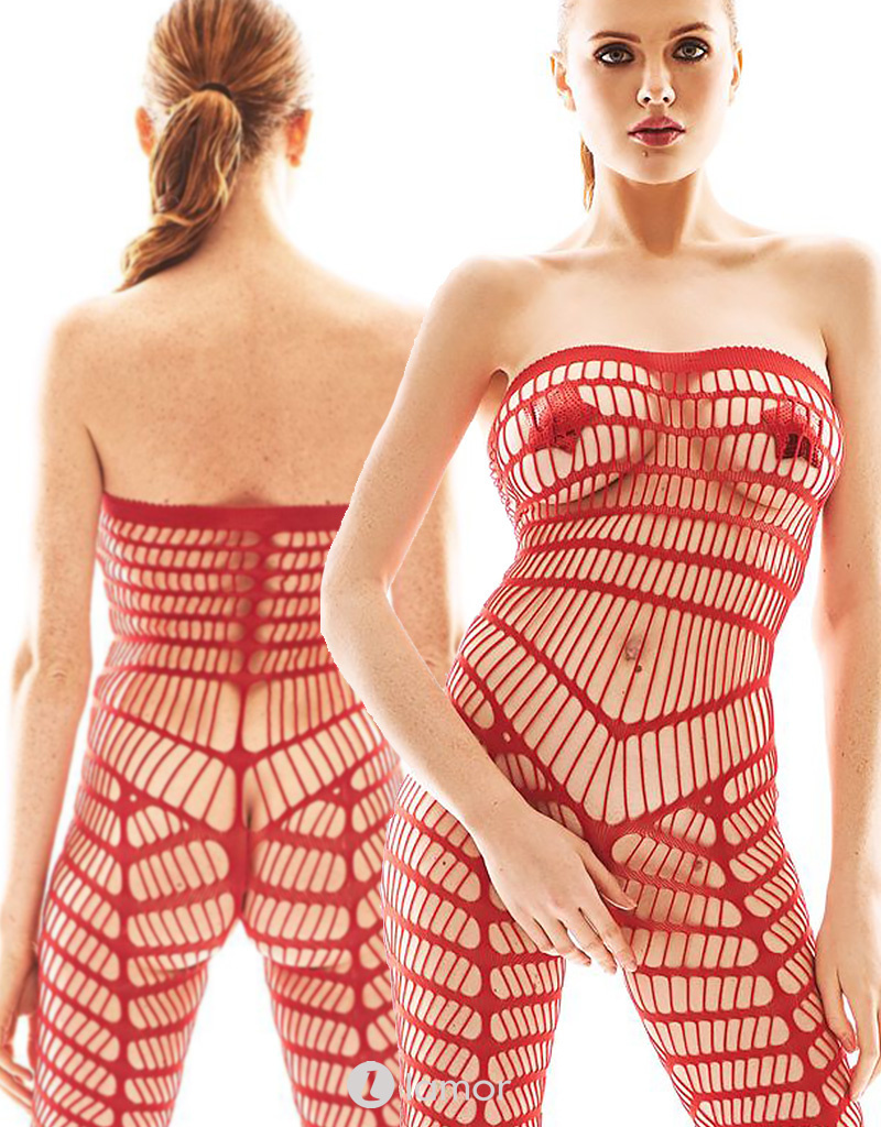* ANAIS APPAREL Rode strapless bodystocking Orica ( L/XL) afbeelding