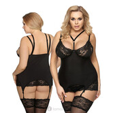 Zwart Jarretel babydoll Kiri van Anais