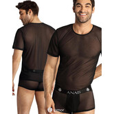 Zwart shirt van transparant mesh materiaal van het merk Anais men