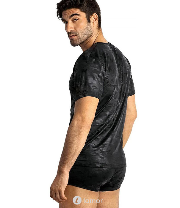 * ANAIS MEN Zwart shirt in camouflage print van het merk Anais men