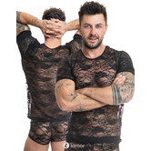 Zwart shirt van transparant kant van het merk Anais men