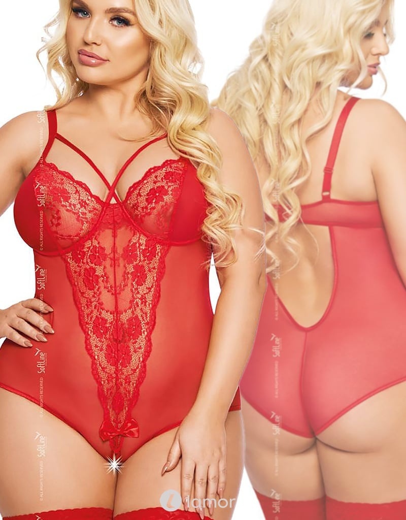 * SOFTLINE Amanda sexy transparante rode body afbeelding