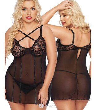 Zwarte babydoll Cornelia van Softline