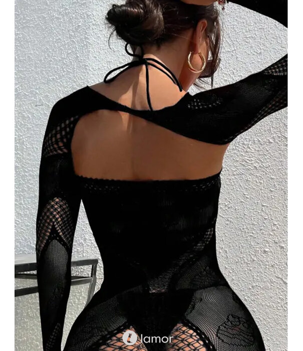 * Snapshot Spannend zwart netjurkje met schoudertop van het merk SnapShot