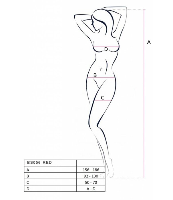 * PASSION Super vrouwelijke rode bodystocking