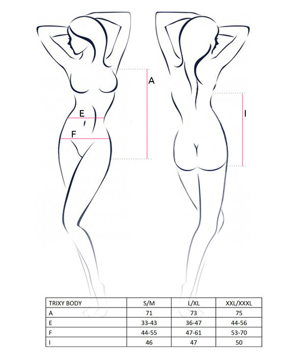 * PASSION Body Trixy in wetlook en fijn elastisch gaas.