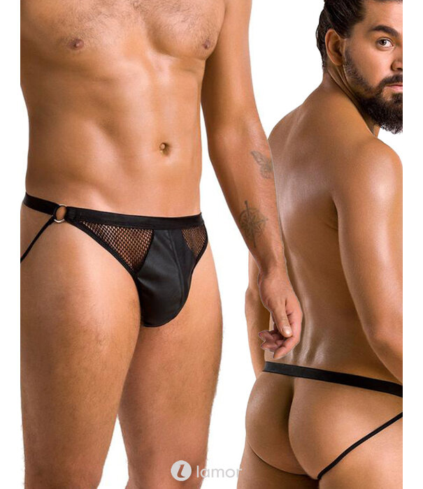 * PASSION MENSWEAR Sexy heren Jockstrap van lederlook en grof mesh materiaal  van Passion Menswear