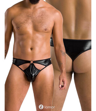 Zwarte Wetlook Heren string, PA033