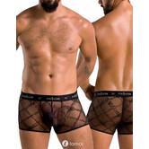 Sexy heren short Mesh materiaal met fluwelen print van Passion Menswear