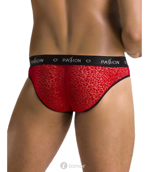 * PASSION MENSWEAR Sexy heren slip van Mesh materiaal met fluwelen print van Passion Menswear