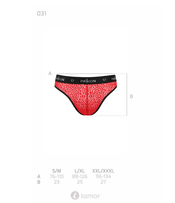 * PASSION MENSWEAR Sexy heren slip van Mesh materiaal met fluwelen print van Passion Menswear