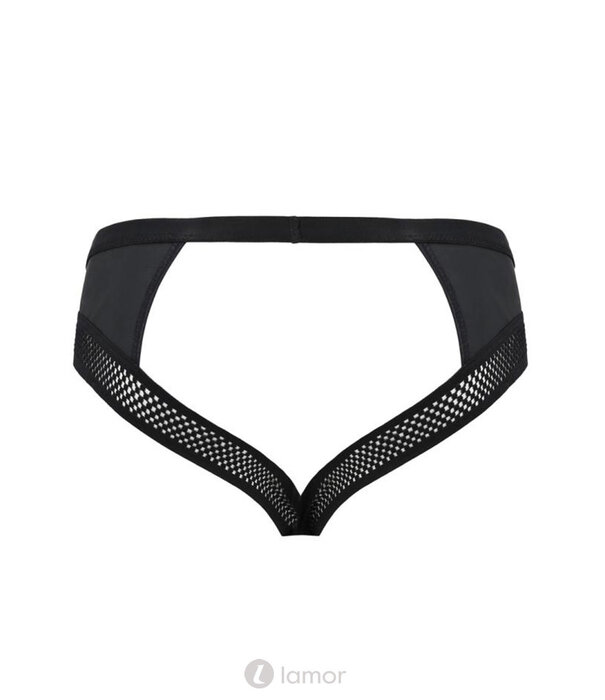* PASSION MENSWEAR Sexy heren Jockstrap van lederlook en grof mesh en een ketting  materiaal  van Passion Menswear