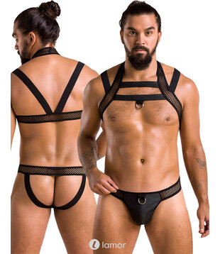 Zwarte Heren Jock Strap & harnas, PA043