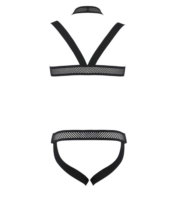 * PASSION MENSWEAR Sexy heren Jockstrap & Harnas  van lederlook en grof mesh materiaal  van Passion Menswear