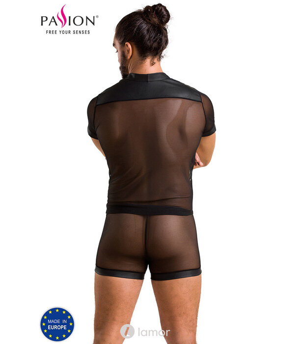 * PASSION MENSWEAR Sexy heren tule set short & T-shirt van Passion Menswear