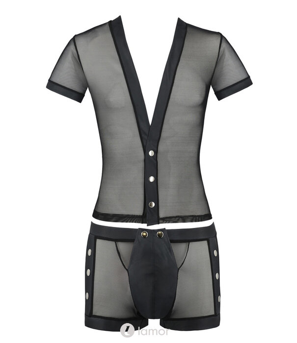 * PASSION MENSWEAR Sexy heren tule set short & T-shirt van Passion Menswear