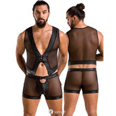 Sexy heren tule set short & Crop top van Passion Menswear