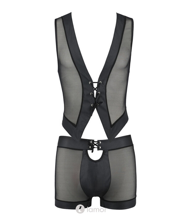 * PASSION MENSWEAR Sexy heren tule set short & Crop top van Passion Menswear