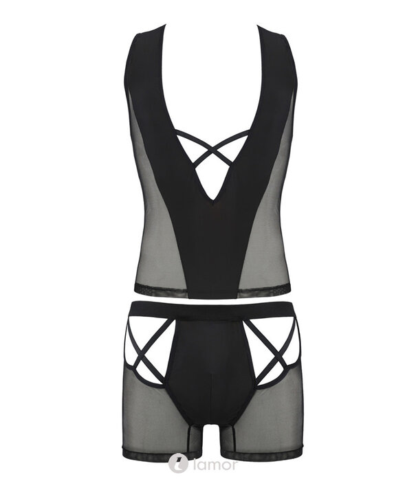 * PASSION MENSWEAR Sexy heren tule set short & shirt van Passion Menswear