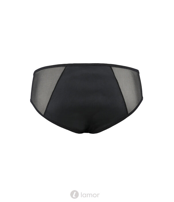 * PASSION MENSWEAR Sexy heren slip van lederlook en mesh van Passion Menswear