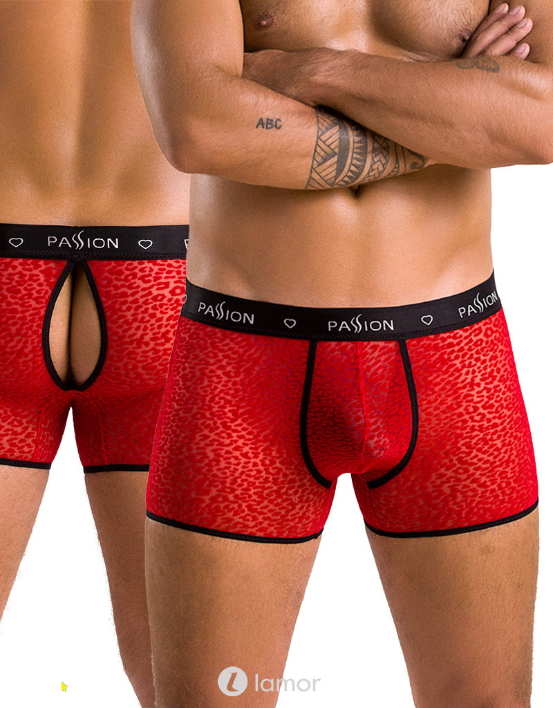 * PASSION MENSWEAR Rood/Zwarte Heren Boxer, PA046 afbeelding