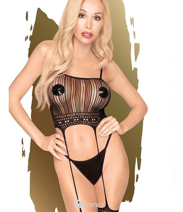 * PENTHOUSE Sierlijke zwarte bodystocking Sex Dealer van  Penthouse