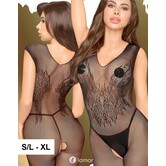 Sierlijke zwarte bodystocking Wild Catch van Penthouse